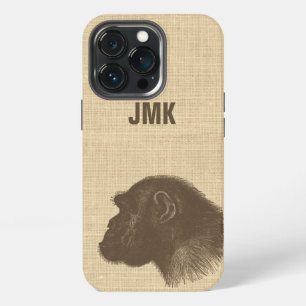 Vintage Chimpanzee Illustration Personalized  iPhone 13 Pro Case