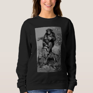 Vintage Chimpanzee Monkey Riding Tricycle Chimp M Sweatshirt