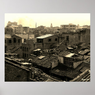 Vintage china Canton city Poster