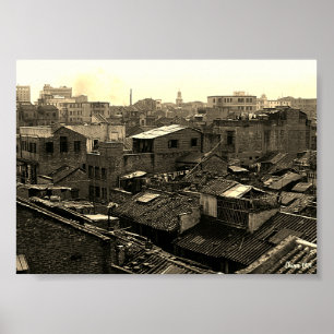 Vintage china Canton city Poster