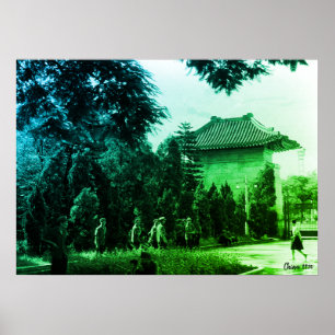 Vintage China Canton martyrs parc Poster