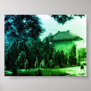 Vintage China Canton martyrs parc Poster