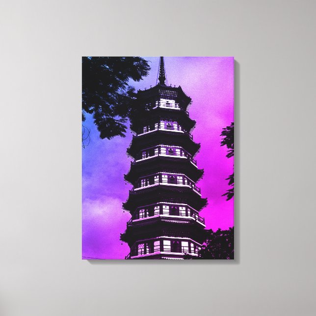 Vintage China Canton the flowery pagoda Canvas Print (Front)