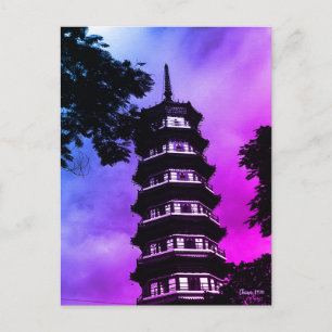 Vintage China Canton the flowery pagoda Postcard