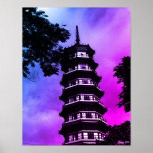 Vintage China Canton the flowery pagoda Poster