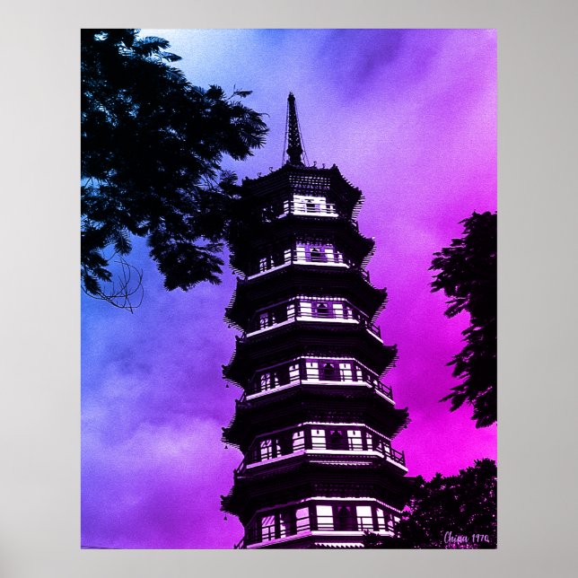 Vintage China Canton the flowery pagoda Poster (Front)