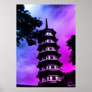 Vintage China Canton the flowery pagoda Poster