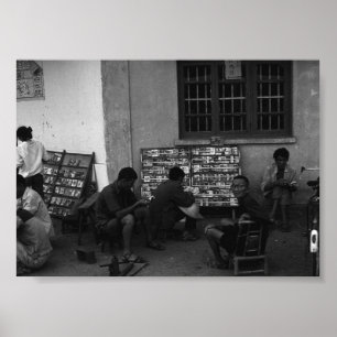 Vintage China Changsha book lending Poster