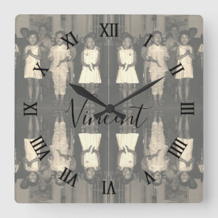 Vintage China Changsha childcare Canvas Print Square Wall Clock