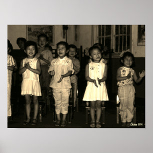 Vintage China Changsha childcare Poster