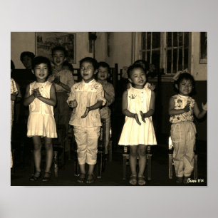 Vintage China Changsha childcare Poster