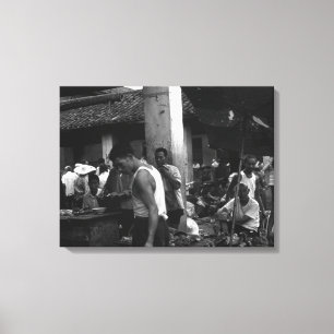 Vintage China changsha market Canvas Print