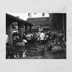 Vintage China Changsha market Postcard