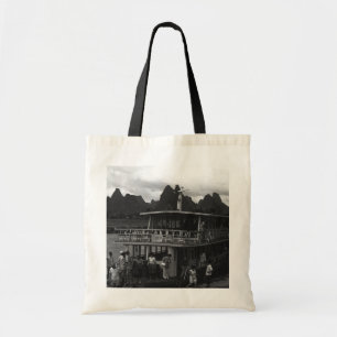 Vintage China Guilin river boat 1970 Tote Bag