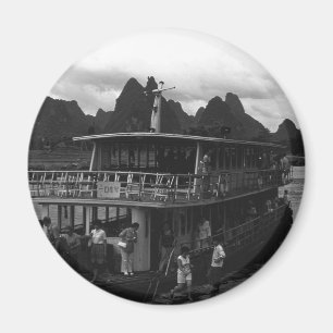 Vintage China Guilin river boat Watch Magnet