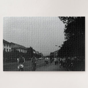 Vintage China Guilin street bicycles Jigsaw Puzzle