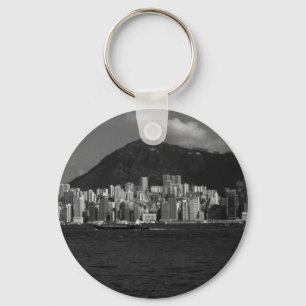 Vintage China Hong Kong bay Skyscrapers Key Ring