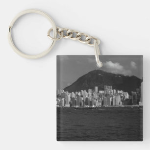 Vintage China Hong Kong bay Skyscrapers Key Ring