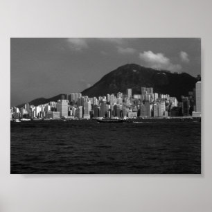 Vintage China Hong Kong bay Skyscrapers Poster