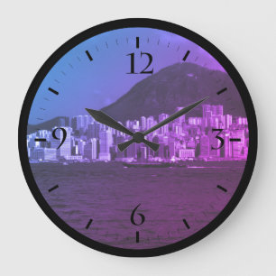 Vintage China Hong Kong bay Skyscrapers Watch Large Clock