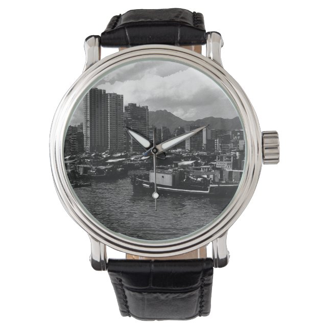 Vintage China Hong Kong houseboats river Watch (Front)