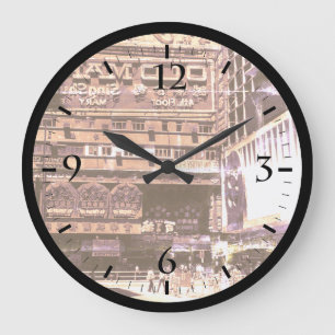 Vintage China Hong Kong street City Watch Large Clock