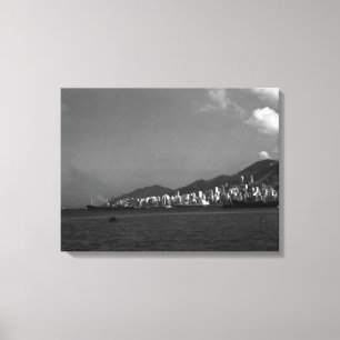 Vintage China Hong Kong View City Canvas Print