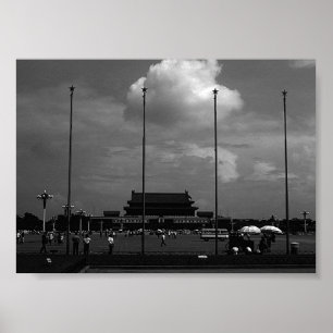 Vintage China Pekin street Tiananmen square gate Poster