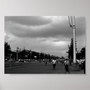 Vintage China Pekin street Tiananmen square Poster