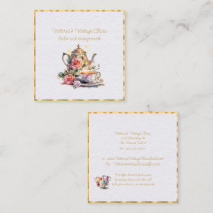 Vintage China Seller and Consignment Shop Square Business Card