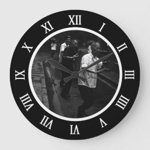 Vintage China Shanghai morning gymnastic Canvas Pr Large Clock