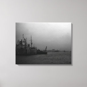 Vintage China Shanghai port Canvas Print