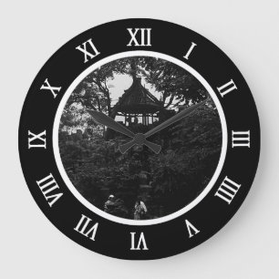 Vintage China Shanghai Yuyuan garden Canvas Print Large Clock