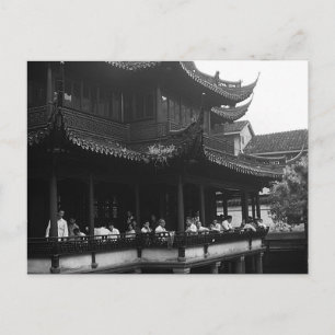 Vintage China Shanghai Yuyuan garden Dianchun hall Postcard