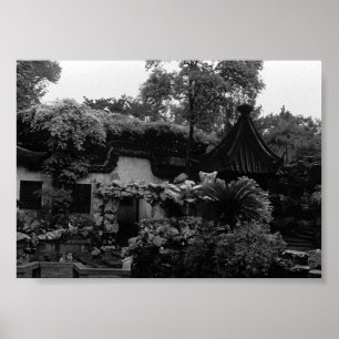 Vintage China Shanghai Yuyuan garden plants Poster