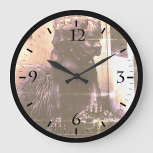 Vintage China Shanghai Yuyuan garden statue Canvas Large Clock