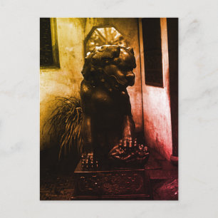 Vintage China Shanghai Yuyuan garden statue Postcard