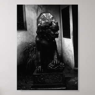 Vintage China Shanghai Yuyuan garden statue Poster