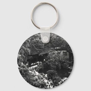 Vintage China Shanghai Yuyuan garden tourists Key Ring