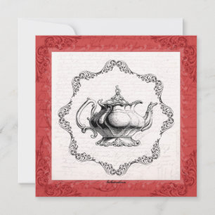 Vintage China Teapot Bridal Shower Tea Party Invitation
