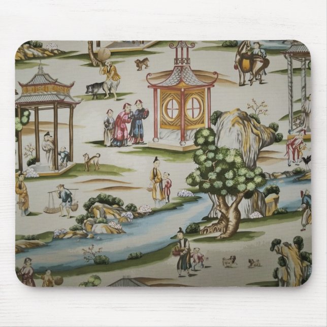 Vintage China Toile scene Mouse Mat (Front)