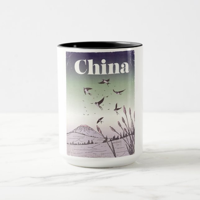 Vintage China Travel Poster Mug (Center)