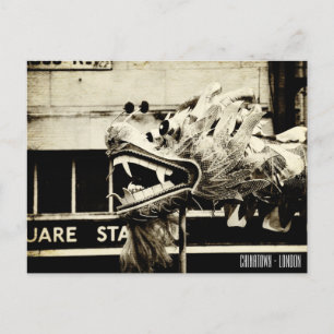 Vintage Chinatown, Dragon Dances / London Postcard