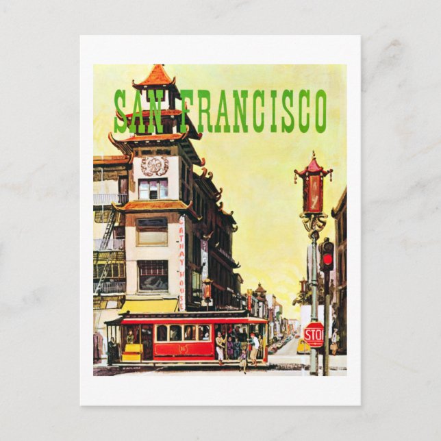 Vintage Chinatown San Francisco Travel Postcard (Front)