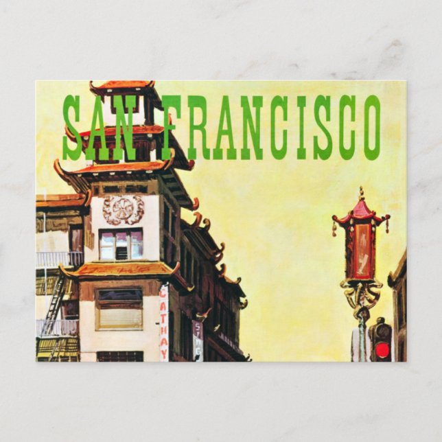 Vintage Chinatown San Francisco Travel Postcard (Front)