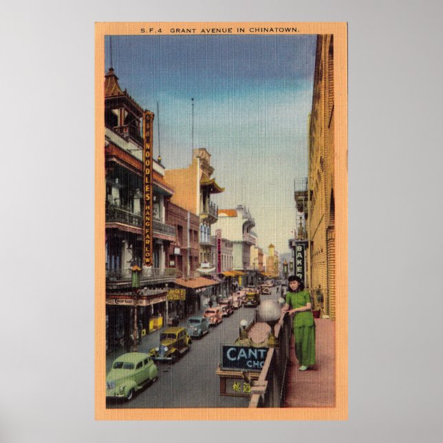 Vintage Chinatown San Francisco Travel Poster (Front)