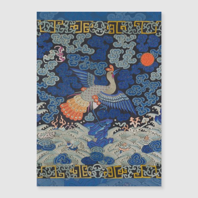 Vintage Chinese Crane Pattern: Imperial Blue (Front)