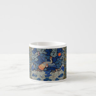 Vintage Chinese Crane Pattern: Imperial Blue Espresso Cup