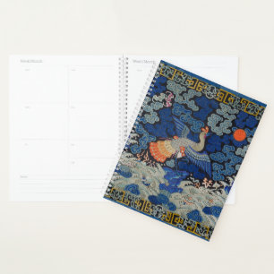 Vintage Chinese Crane Pattern: Imperial Blue Planner