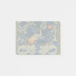 Vintage Chinese Crane Pattern: Imperial Blue Post-it Notes